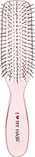 Духи, Парфюмерия, косметика Щетка для волос "Мини" 9 рядов, 1801, прозрачно-розовая - I Love My Hair