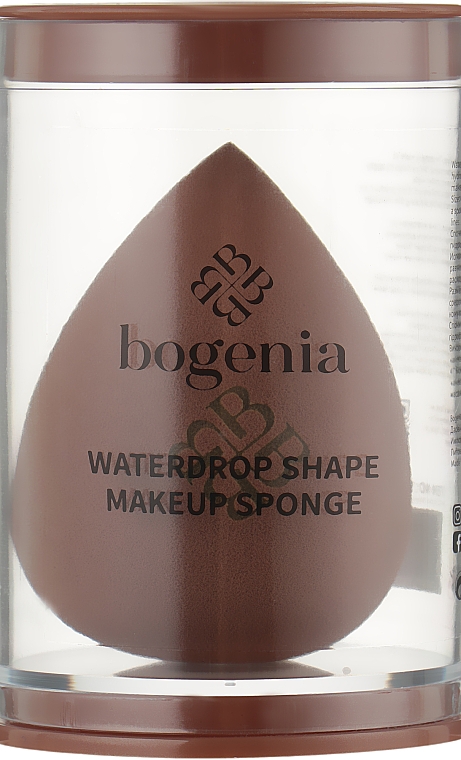 Спонж для макіяжу в формі краплі, коричневий, BG318 - Bogenia — фото N2