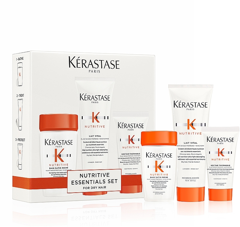 Набор продуктов дорожного формата для питания сухих волос - Kerastase Nutritive Discovery Set (shmp/80ml + h/fondant/75ml + h/milk/50ml)