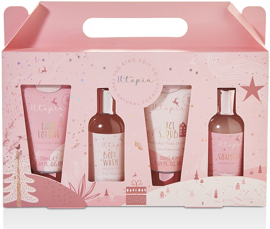 Набор - The Kind Edit Co Keyring Utopia Gift Set (b/wash/100ml + b/lot/50ml + f/scr/50ml + shm/100ml) — фото N1