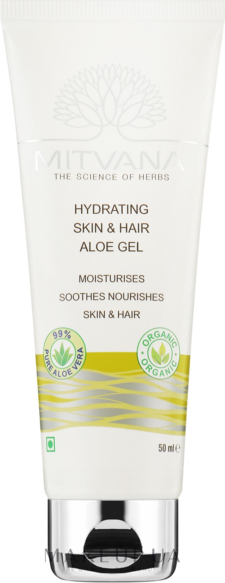 Зволожувальний гель алое для шкіри та волосся - Mitvana Hydrating Skin & Hair Aloe Gel — фото 50ml