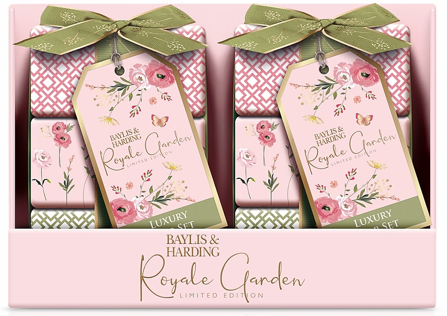 Набір - Baylis & Harding Royale Garden Rose, Poppy & Vanilla Luxury Wrapped Soaps Gift Set (soap/3x100g) — фото N1