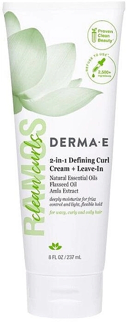 Крем для придания формы кудрям 2 в 1 - Derma E Defining Curl Cream + Leave-In — фото N1