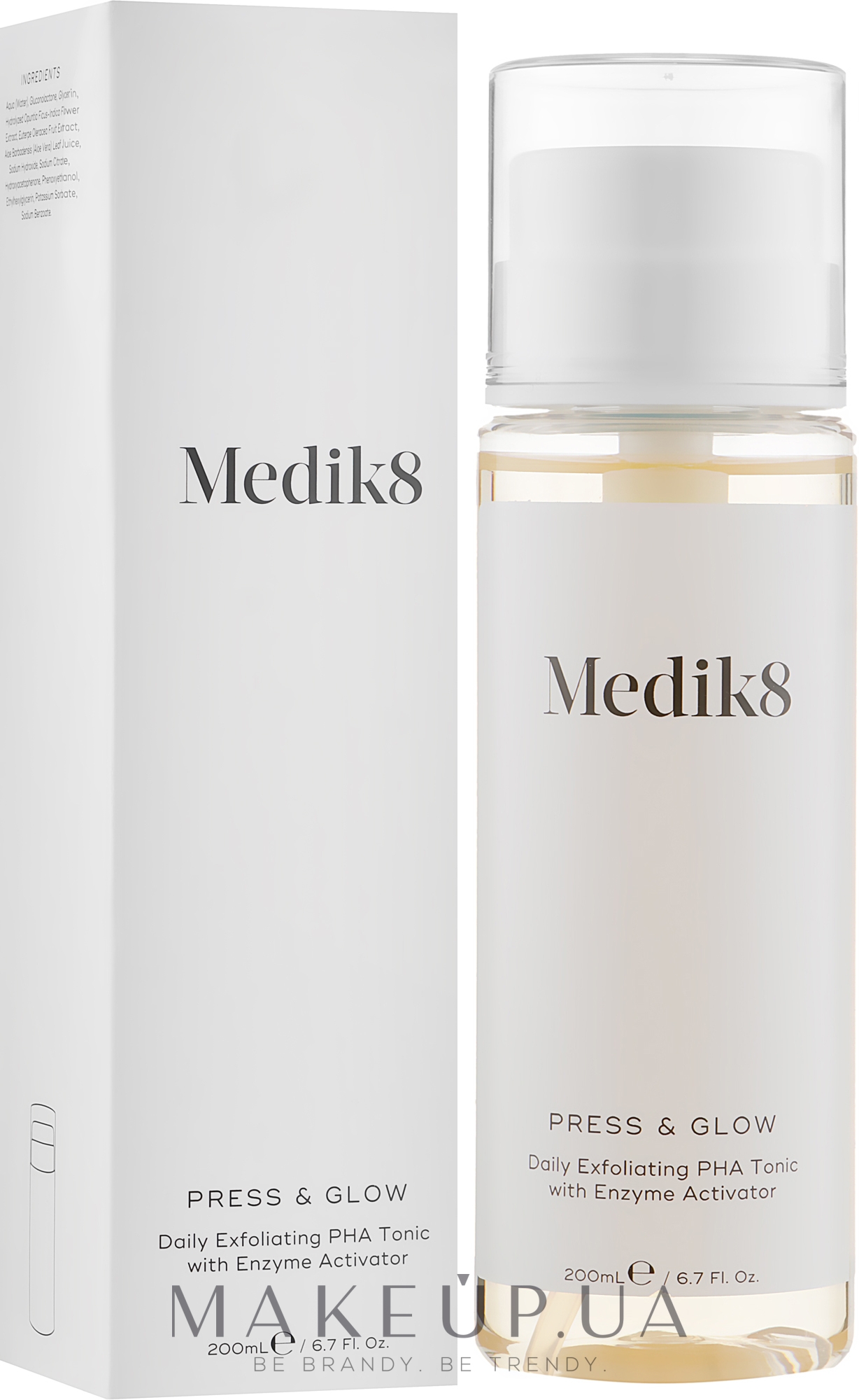 Тоник для лица - Medik8 Press & Glow Daily Exfoliating PHA Tonic With Enzyme Activator — фото 200ml