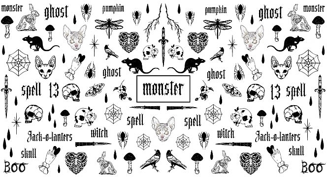Дизайнерские наклейки для ногтей "Monster" - StickersSpace — фото N1