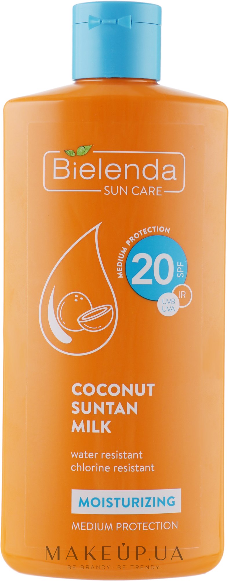 Солнцезащитное молочко кокосовое SPF20 - Bielenda Bikini Moisturizing Suntan Milk Medium Protection — фото 200ml