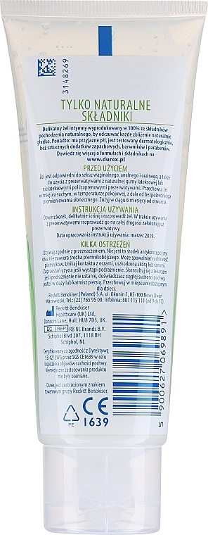 Інтимний гель-змазка із натуральних інгредієнтів без барвників та ароматизаторів (лубрикант), 100 мл - Durex Naturals — фото N7
