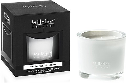 Ароматическая свеча "Белая мята и бобы Тонка" - Millefiori Milano Natural Candle White Mint & Tonka — фото N1