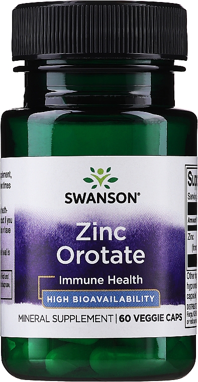 Харчова добавка "Цинк оротат, 10 мг", 60 шт. - Swanson Zinc Orotate — фото N1