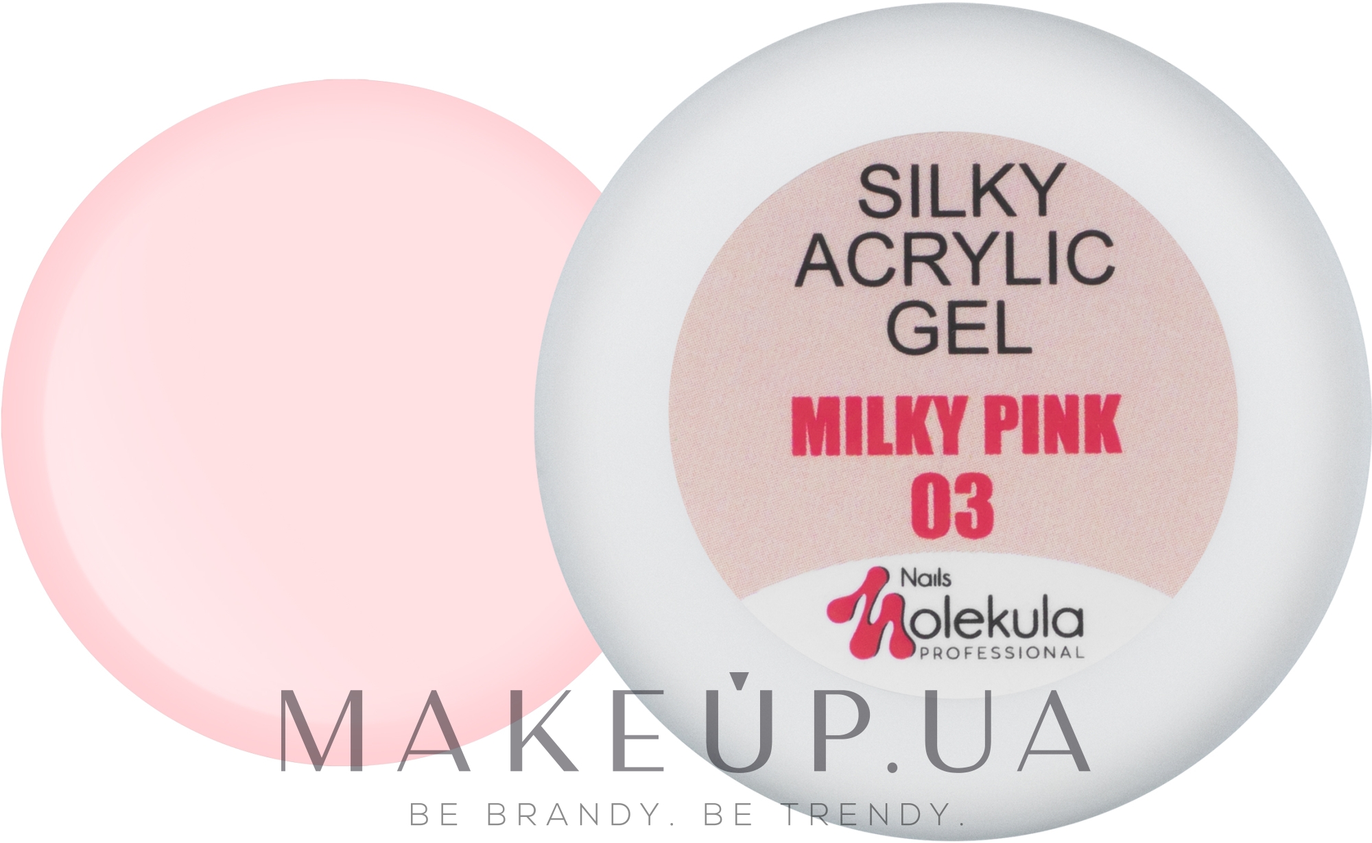 Акрил-гель - Nails Molekula Silky Acrylic Gel Milky Pink — фото 15ml
