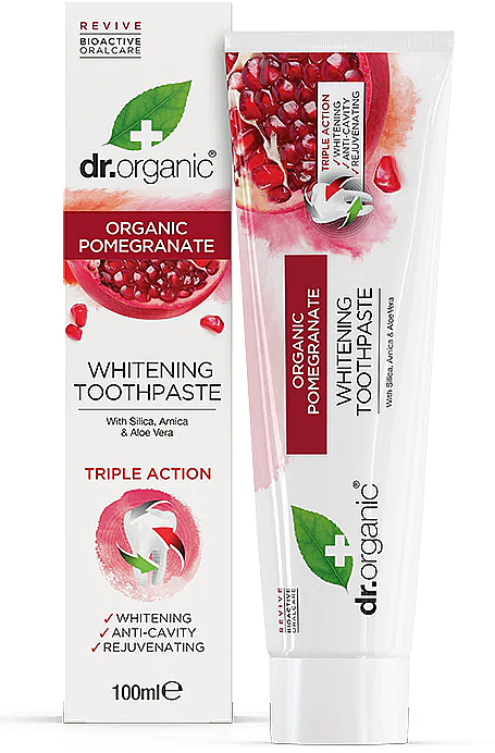 Зубная паста "Гранат" - Dr. Organic Pomegranate Whitening Toothpaste — фото N1