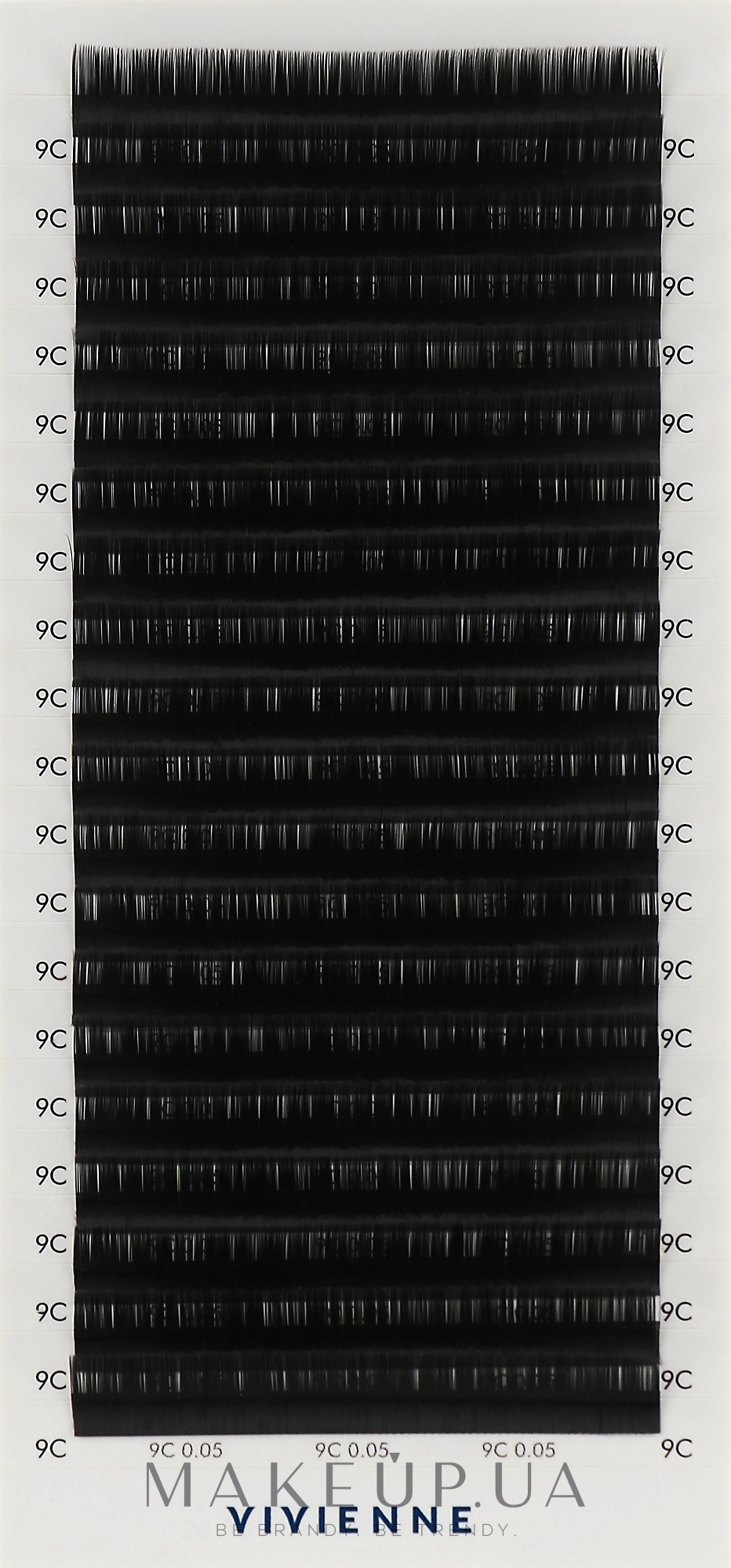 Накладные ресницы "Elite", черные, 20 линий (0,05, C, 9) - Vivienne — фото 1уп