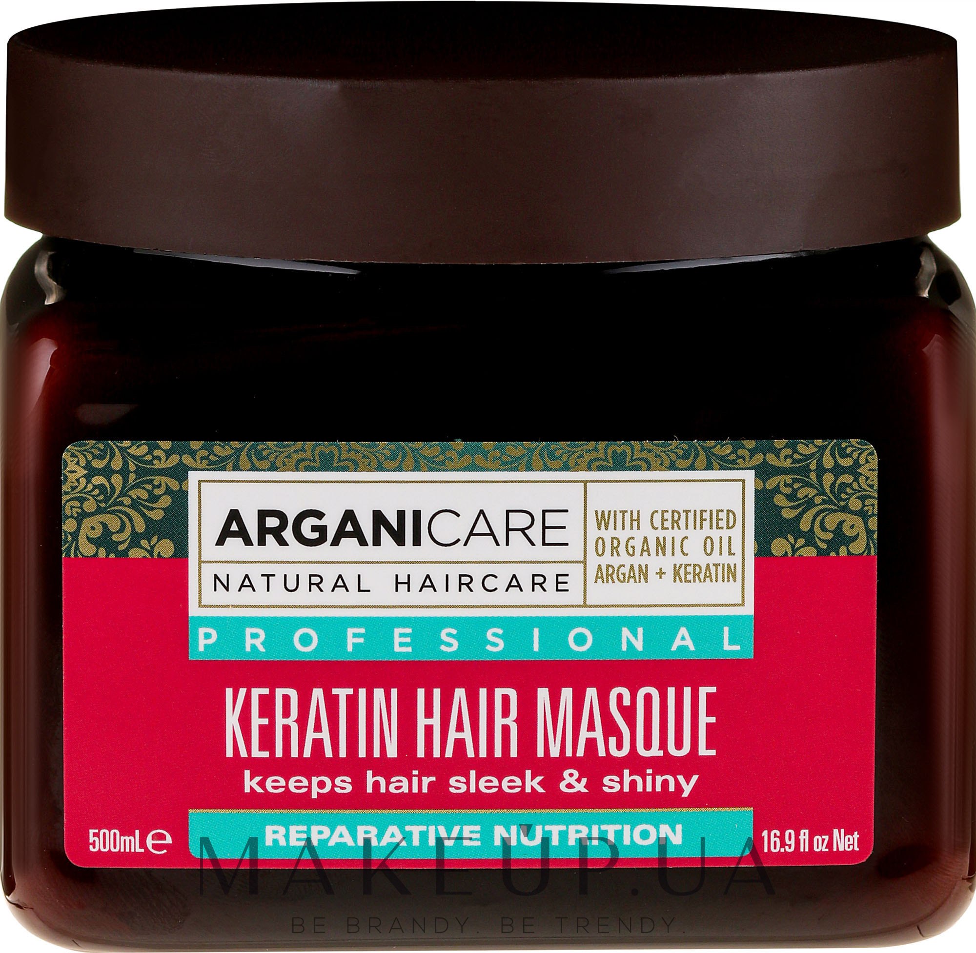 Кератиновая маска для всех типов волос - Arganicare Keratin Nourishing Hair Masque — фото 500ml