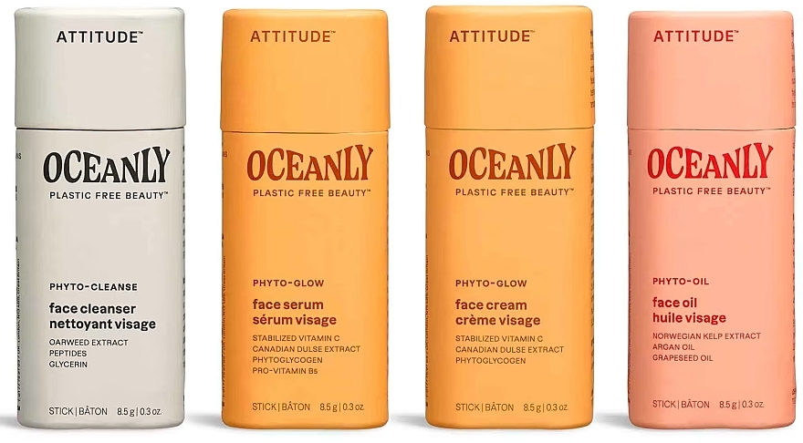 Набор - Attitude Oceanly Phyto-Glow Travel Size Gift Set (f/cl/8.5g + f/ser/8.5g + f/cr/8.5g + f/oil/8.5g) — фото N2