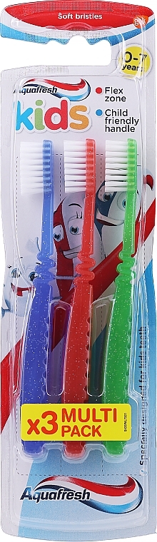 Набор детских зубных щеток, вариант 1 - Aquafresh Kids Triple Pack Soft — фото N1