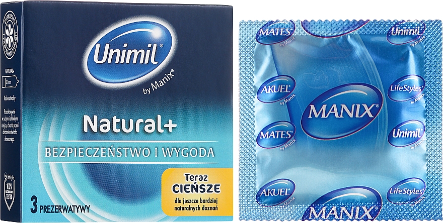 Презервативы, 3 шт. - Unimil Natural — фото N1