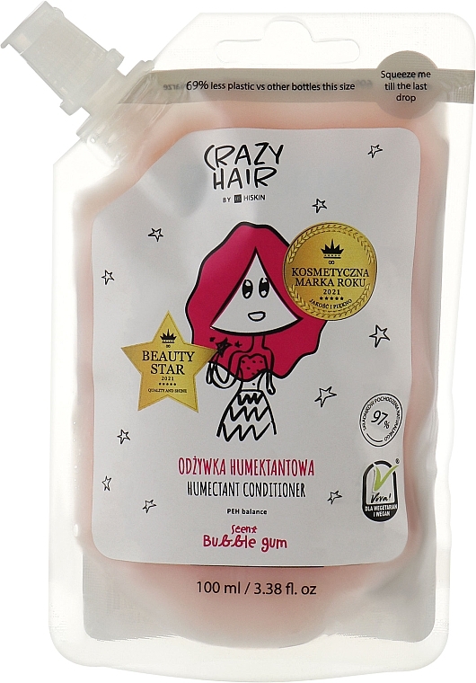 Увлажняющий кондиционер для волос "Бабл Гам" - HiSkin Crazy Hair Humectant Conditioner PEH Balance Bubble Gum Refill (запасной блок)
