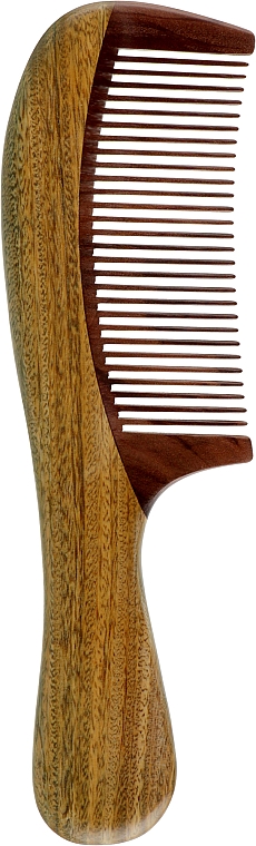 Расческа CS375 для волос, деревянный сандал комби с ручкой, коричневый - Cosmo Shop — фото N1