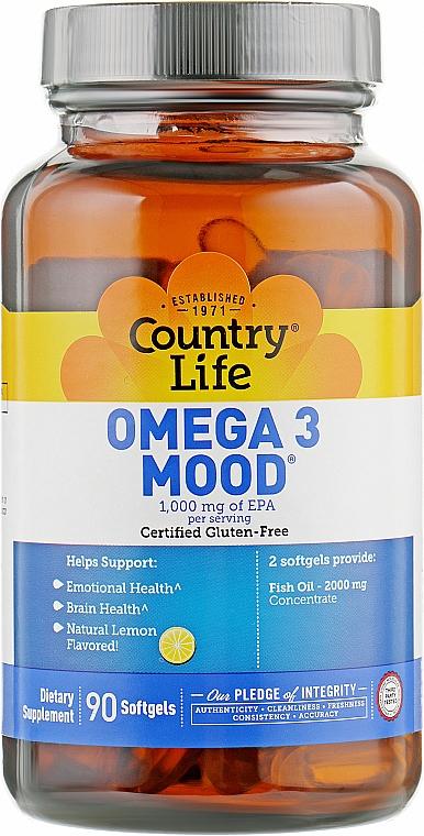 Омега 3 "Настроение", 1000 мг - Country Life Omega 3 Mood — фото N1