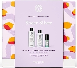 Набор - Maria Nila Sheer Silver Gift Box (shamp/350ml + cond/300ml + h/oil/30ml) — фото N2