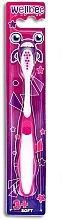 Детская зубная щетка, мягкая, от 3 лет, в блистере, белая с розовым - Wellbee Toothbrush For Kids — фото N2