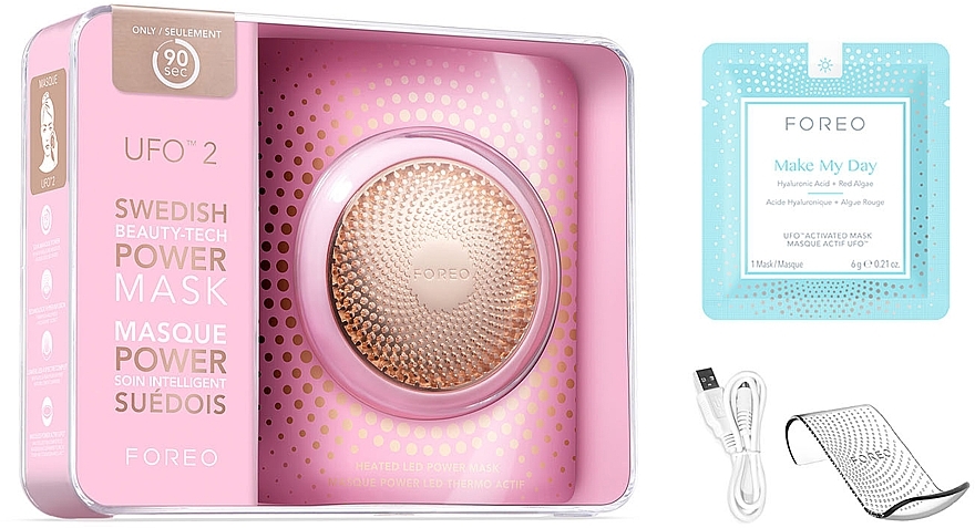 УЦІНКА Довершена смарт-маска для обличчя - Foreo UFO 2 Power Mask Treatment Device for All Skin Types, Pearl Pink * — фото N3