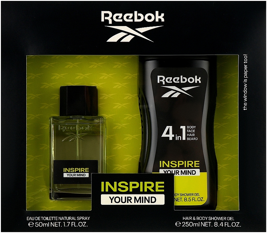 Reebok Inspire Your Mind - Набор (edt/50ml + sh/gel/250ml) — фото N1