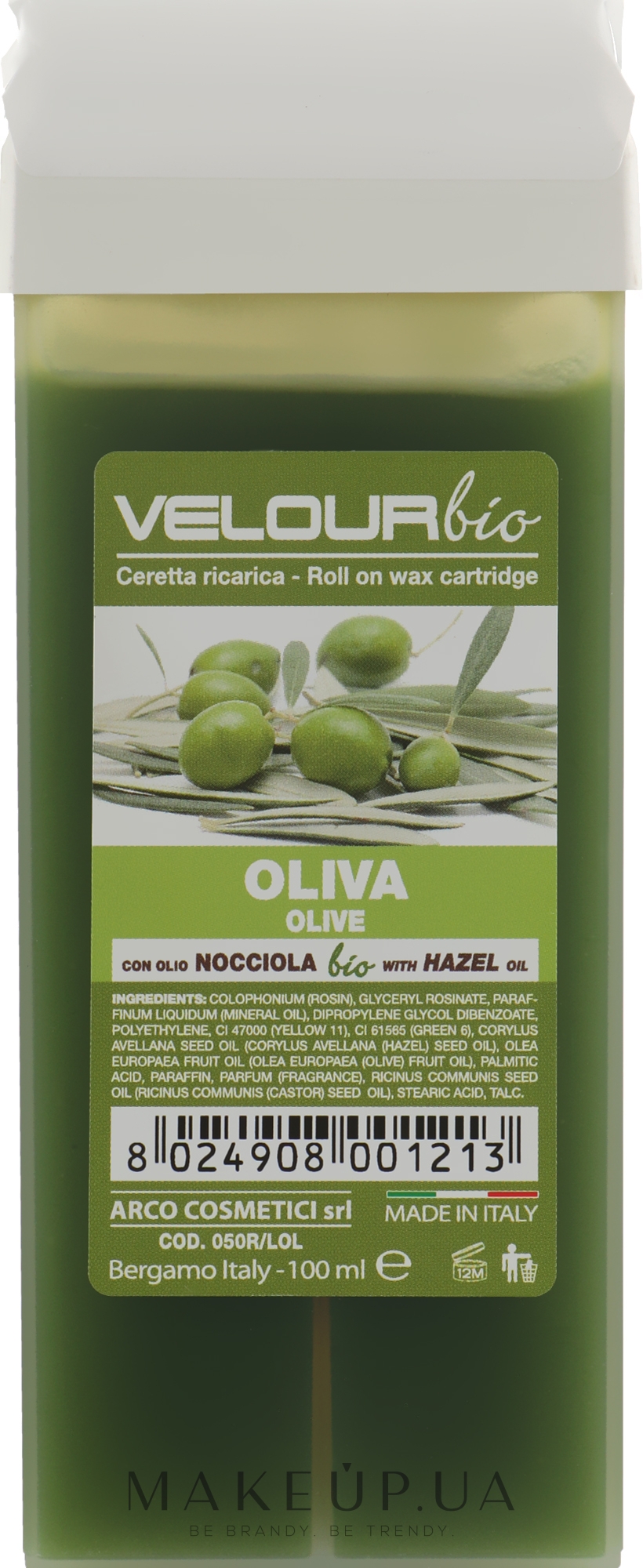 Віск у касеті "Олива" - Arcocere Velour Bio Wax — фото 100ml