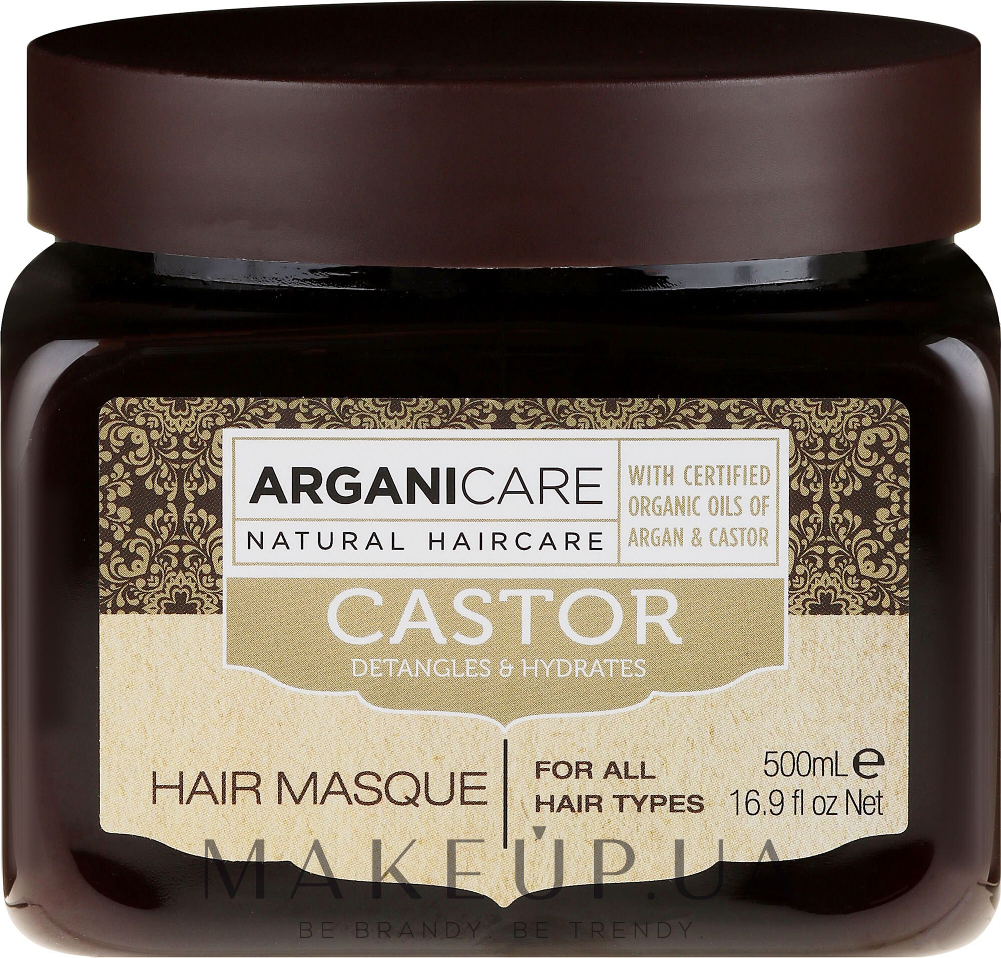 Маска для роста волос - Arganicare Castor Oil Hair Masque — фото 500ml