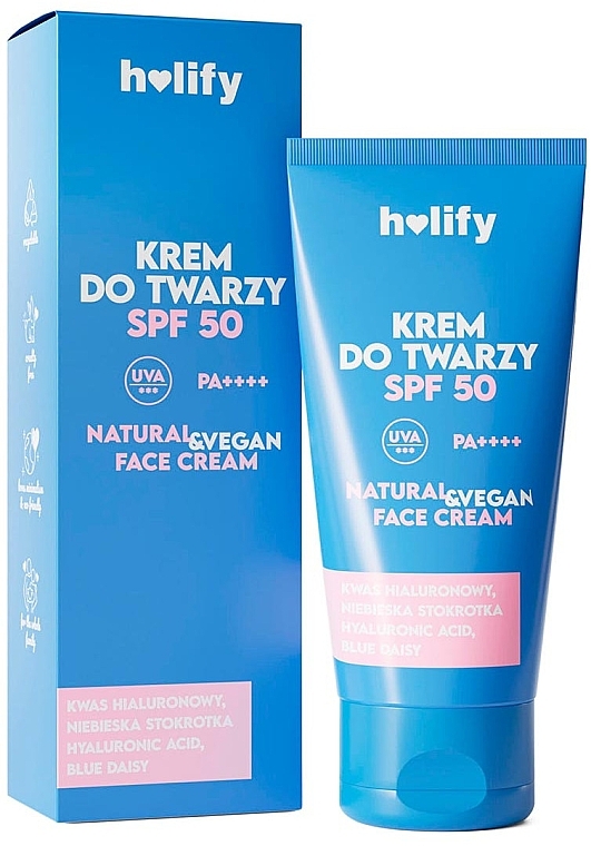 Увлажняющий солнцезащитный крем для лица - Holify Moisturizing Facial Snscreen Cream SPF50 PA++++ — фото N1