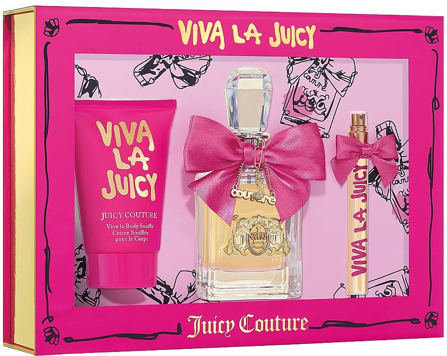 Juicy Couture Viva La Juicy - Набор (edp/100ml + edp/10ml + b/souffle/125ml) — фото N1
