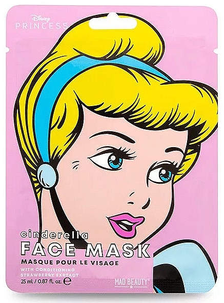 Тканевая маска для лица "Золушка" - Mad Beauty Disney POP Princess Cinderella Face Mask — фото N1