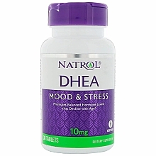 Биодобавка для улучшения настроения, 10 мг - Natrol DHEA Mood & Stress — фото N1