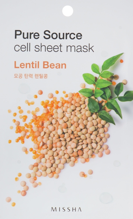 Увлажняющая маска для лица с чечевицей - Missha Pure Source Cell Sheet Mask Lentils