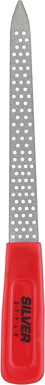 Пилка для нігтів сапфірова, 15 см., червона - Silver Style — фото N1