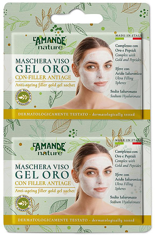 Антивозрастная маска с золотым гелем для лица - L'Amande Anti-Ageing Filler Gold Gel Face Mask — фото N1