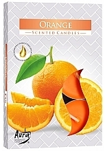 Парфумерія, косметика Набір чайних свічок "Апельсин" - Bispol Orange Scented Candles