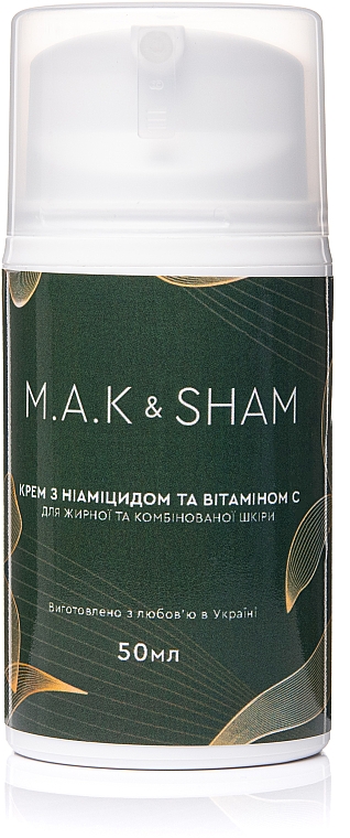 Крем для обличчя з ніацинамідом і вітаміном С - M.A.K&SHAM — фото N1