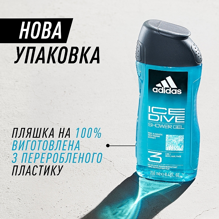 Гель для душу - Adidas Ice Dive Hair & Body Shower Gel — фото N5