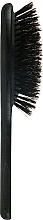 Овальна велика щітка для волосся з натуральною щетиною, чорна - Tek Salone — фото N2