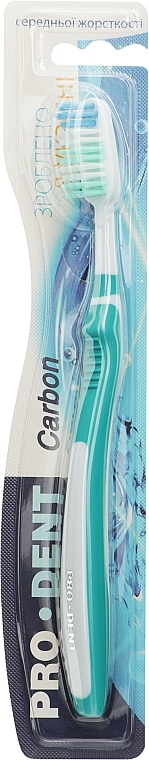 Зубная щетка "Carbon", средней жесткости, бирюзовая - Pro Dent — фото N1