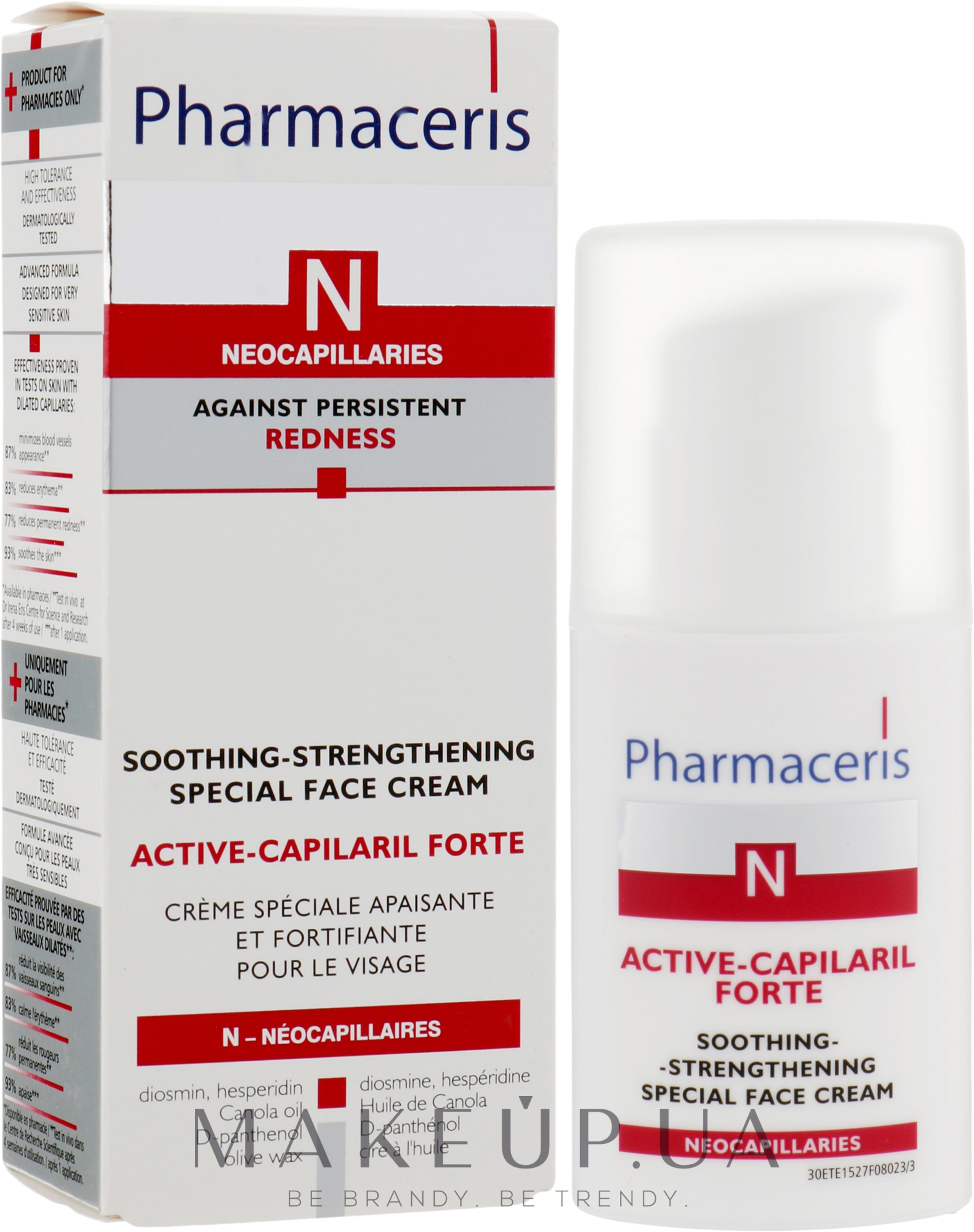Спеціальний заспокійливо-зміцнюючий крем для обличчя - Pharmaceris N Active-Capilaril Forte Cream — фото 30ml