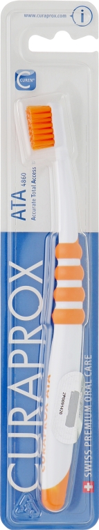Зубная щетка для подростков "АТА", оранжевая, оранжевая щетина - Curaprox Atraumatic Total Access — фото N1