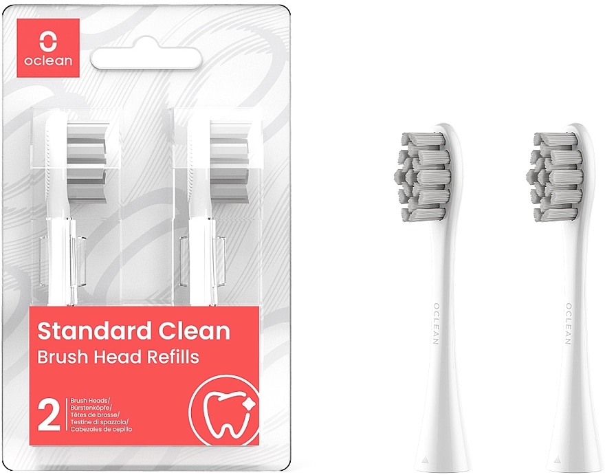Насадки для електричної зубної щітки, 2 шт., білі - Oclean Brush Heads Refills Standard Clean Soft — фото N2