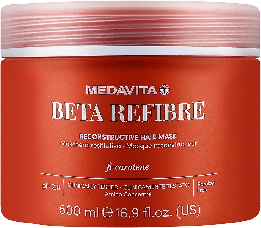 Восстанавливающая маска для поврежденных волос - Medavita Beta Refibre Recontructive Hair Mask — фото N1