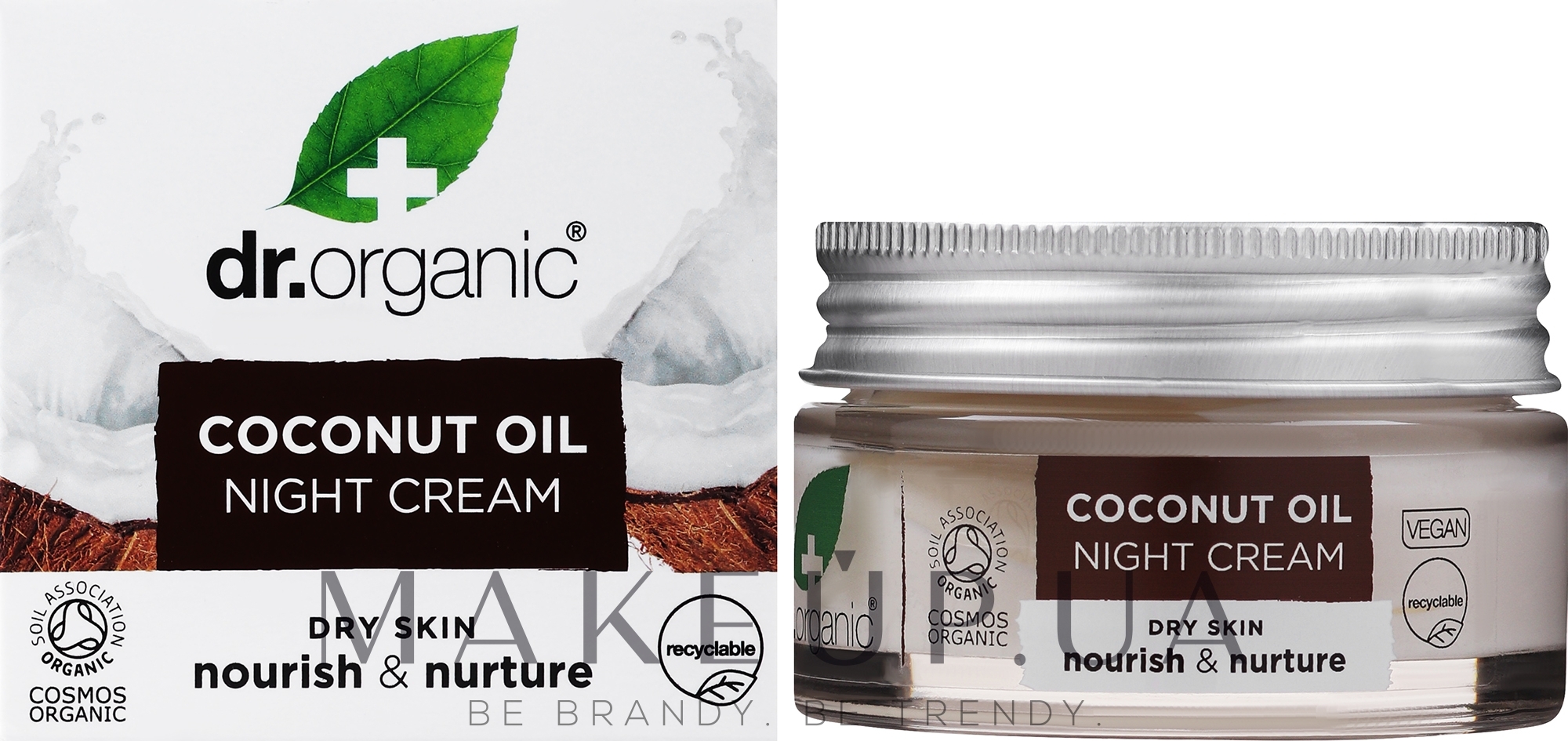 Ночной крем для лица с кокосовым маслом - Dr. Organic Virgin Coconut Oil Night Cream — фото 50ml