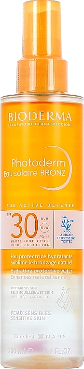 Солнцезащитный спрей для тела - Bioderma Photoderm Eau Solaire Bronz SPF30 Spray — фото N1