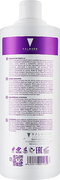 Цибулевий шампунь для всіх типів волосся - Valquer Cuidados Onion Shampoo — фото N2