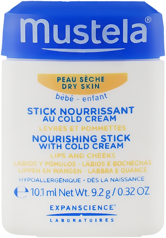 Питательный стик для губ и лица с колд-кремом - Mustela Bebe Nourishing Stick With Cold Cream