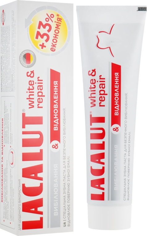 Зубная паста "Отбеливание и восстановление" +33% - Lacalut White & Repair